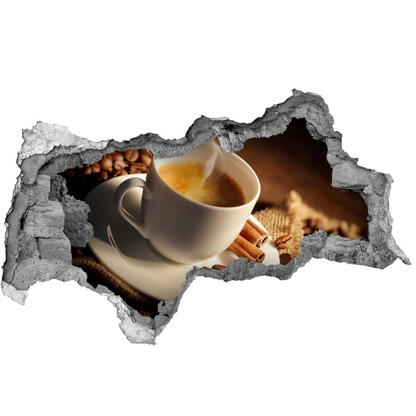 Wandsticker 3D doorkijk Aromatische koffie met kaneel