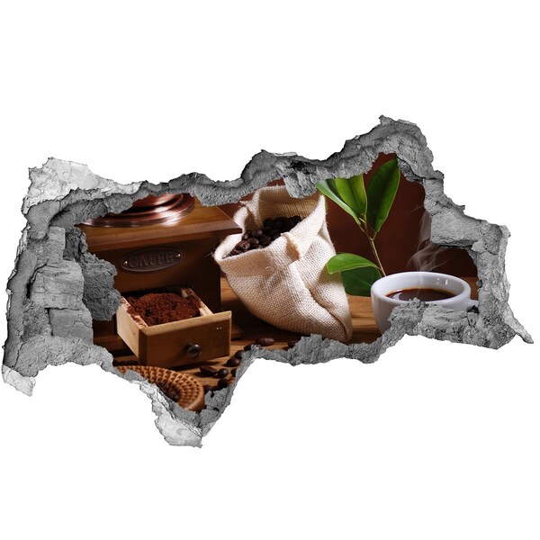 Naklejka 3D dziura na ścianę Kawa w domowym zaciszu