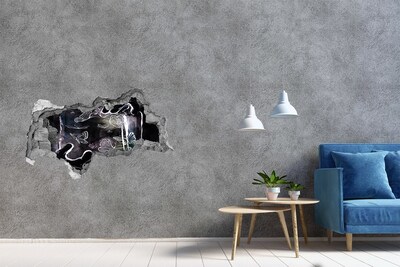 3D muursticker gescheurde muur Vlinders in een magische ruimte