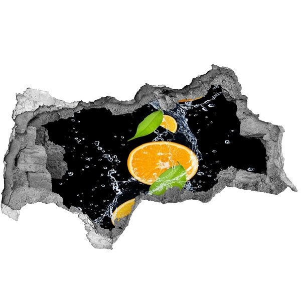 Naklejka 3D dziura na ścianę Orzeźwiający strumień cytrusów