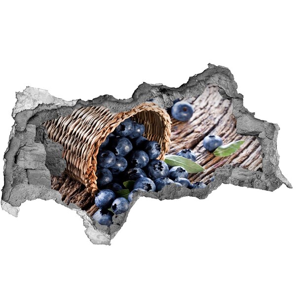 Naklejka dziura na ścianę beton Jagody w koszyku
