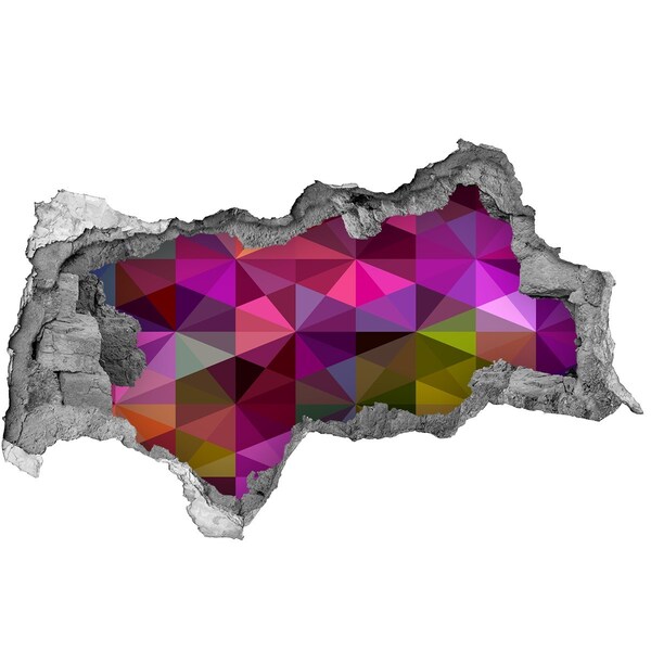 Dziura 3d fototapeta naklejka Kolorowy Witraż w Dziurze w Ścianie