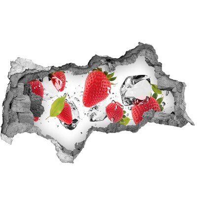 3D muursticker gescheurde muur Fruitparadijs met ijs