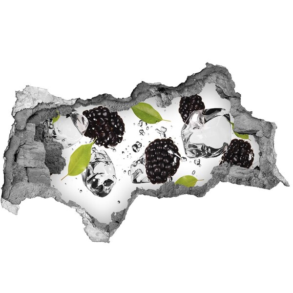 Zelfklevende 3D wandsticker illusie Fruitexplosie in beton