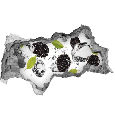 Zelfklevende 3D wandsticker illusie Fruitexplosie in beton