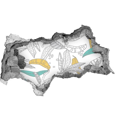 Zelfklevende 3D wandsticker illusie Een tropische oase te midden van beton.