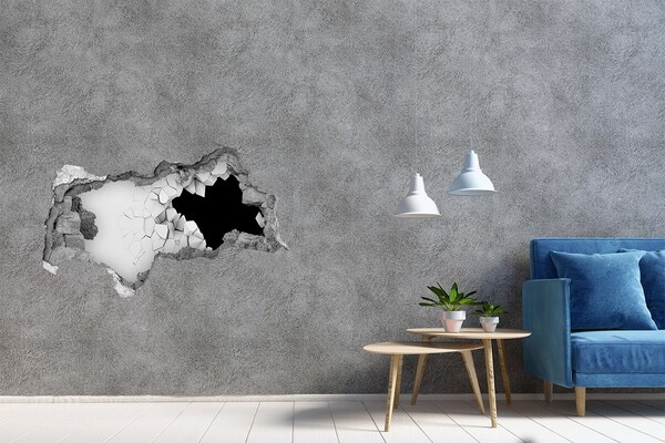 Dziura 3d fototapeta naklejka Złamana ściana z widokiem na pustkę