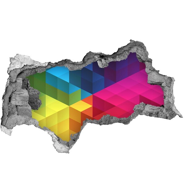 Dziura 3d fototapeta naklejka Kolorowa iluzja przestrzeni