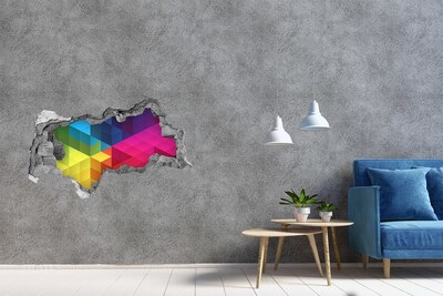Wandsticker 3D doorkijk Kleurrijke illusie van de ruimte