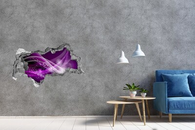 Zelfklevende 3D wandsticker illusie Paarse ruimte in de muur