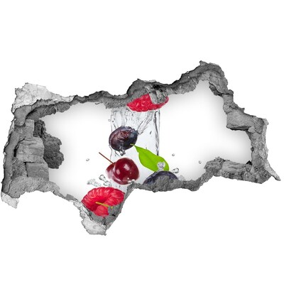 Zelfklevende 3D wandsticker illusie Fruitwaterval van beton