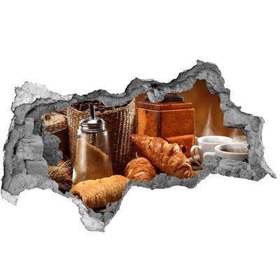 Naklejka 3D dziura okleina beton Kawiarniana uczta