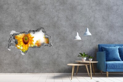 Wandsticker 3D doorkijk Een bloemendroom achter de muur
