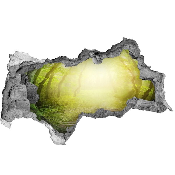 Samoprzylepna dziura naklejka Zielony las w promieniach słońca