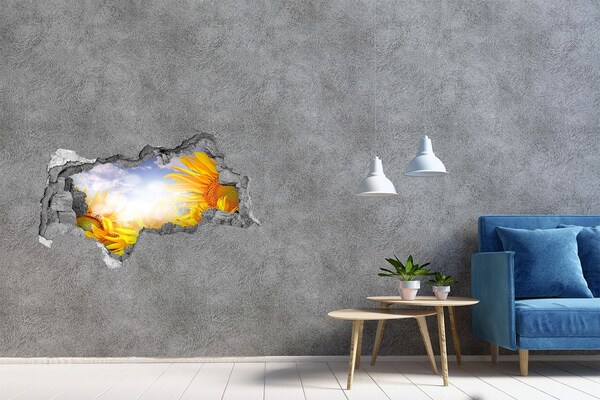 Samoprzylepna dziura naklejka Słoneczniki w świetle słońca