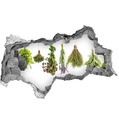 Naklejka dziura na ścianę beton Ziołowy kącik w kuchni