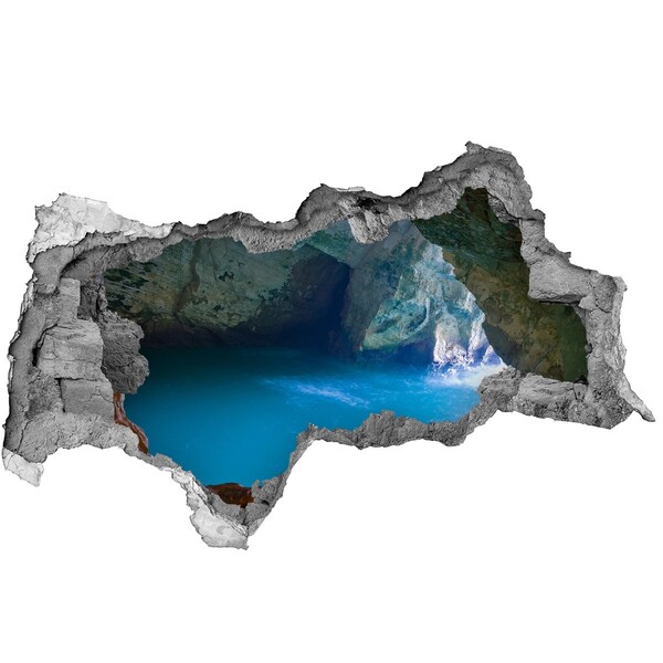 3D sticker gat in stenen muur Baai in de grot