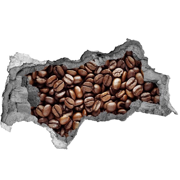 Zelfklevende 3D wandsticker illusie Koffie bij een klein, onopvallend tentje.