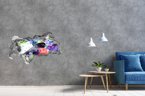 Dziura 3d fototapeta naklejka Ptak w kolorowej kompozycji