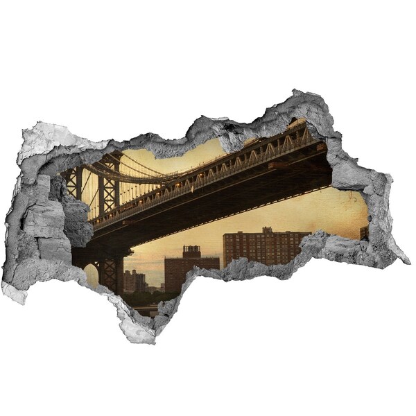 Fototapeta dziura na ścianę 3d Most w Nowym Jorku