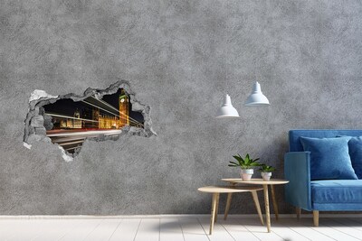 Fototapeta dziura na ścianę 3d Zabytki Londynu w nocy