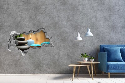3D muursticker gescheurde muur Ontspannende spa-hoek
