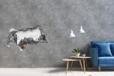 Zelfklevende 3D wandsticker illusie Taxi's in het stedelijk landschap van New York City