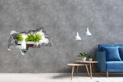 Zelfklevende 3D wandsticker illusie Een groene oase in het comfort van uw eigen huis.