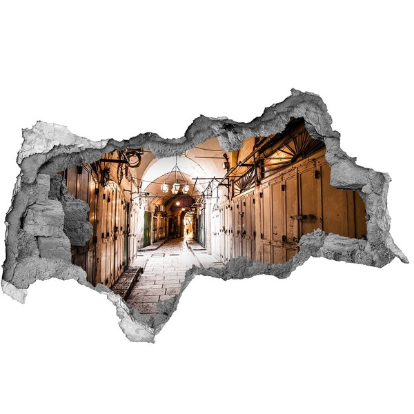 3D muursticker gescheurde muur De charme van de oude bazaar