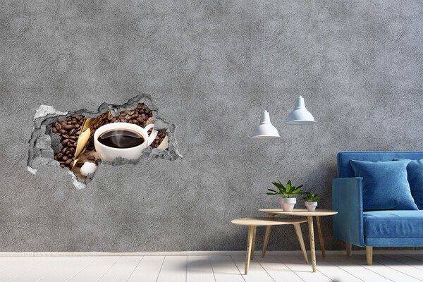 Naklejka 3D dziura okleina Kawa w sercu natury