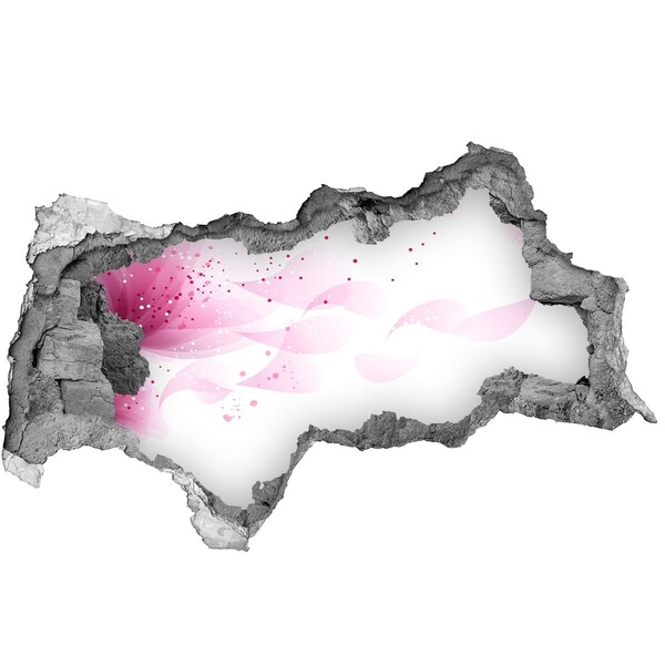 Samoprzylepna dziura naklejka Różowa fala przez dziurę w ścianie