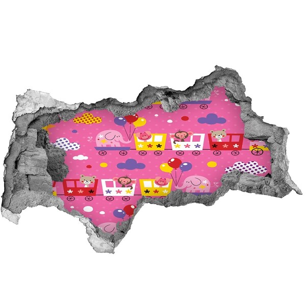 Samoprzylepna naklejka Kolorowy pociąg z balonami