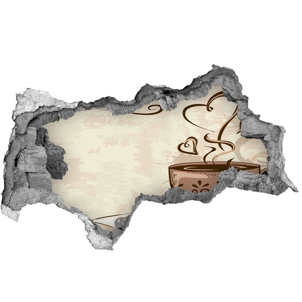 Fototapeta dziura na ścianę Urokliwa filiżanka z parującą kawą