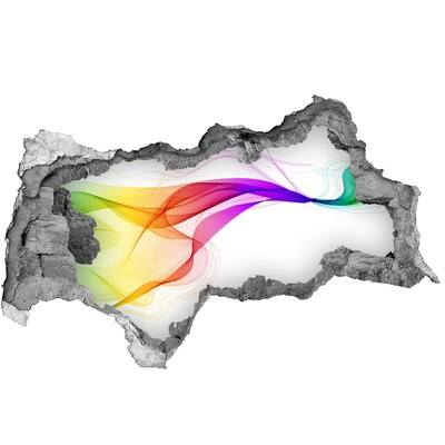 3D muursticker gescheurde muur Een kleurrijke uitbarsting van energie