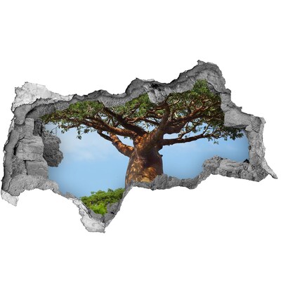 3D sticker gat in stenen muur Baobab in een gat in de muur