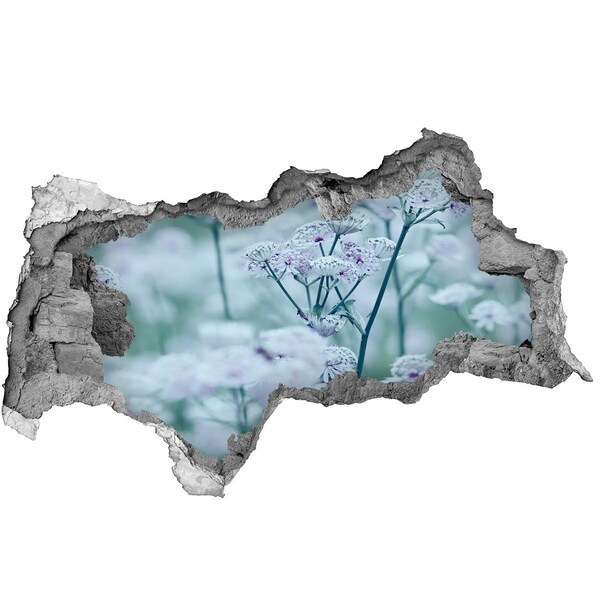 Samoprzylepna dziura na ścianę Kwiaty wśród zniszczonej ściany