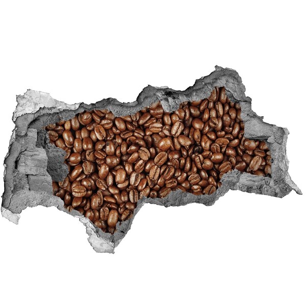 Naklejka 3D dziura na ścianę Kawa w dziurze w ścianie