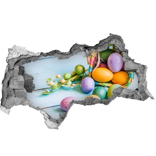 Zelfklevende 3D wandsticker illusie Paaseieren in het gat
