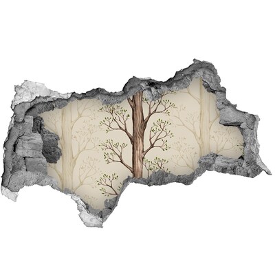 keuken tegelstickers Kapotte muur met een boom