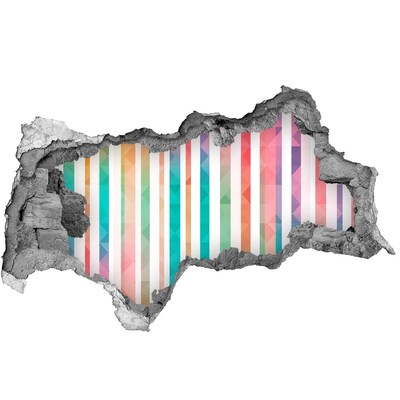 plakfolie tegels Kleurrijke geometrie achter het gat in de muur