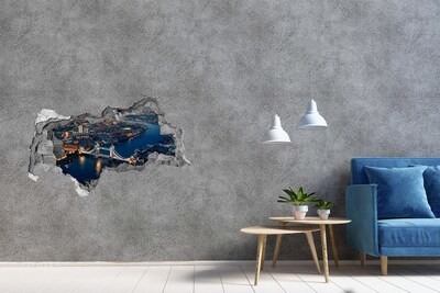 3D sticker gat in stenen muur Tower Bridge in Londen