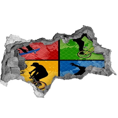 Foto zdjęcie dziura na ścianę Skateboarding w akcji