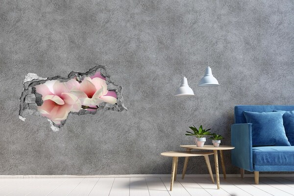 Wandsticker 3D doorkijk Een bloemendroom achter de muur