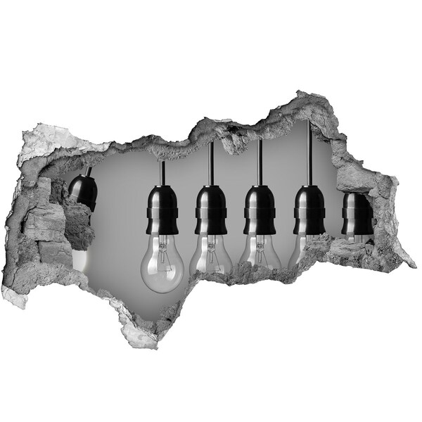 3D muursticker gescheurde muur Kapotte muur met hangende lampen