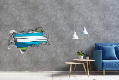 3D muursticker gescheurde muur Abstracte binnenkant van de muur