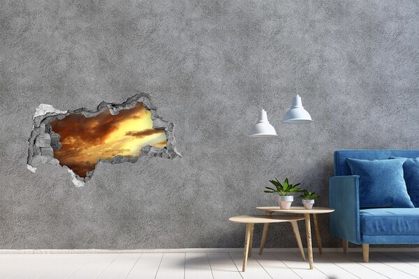 Fototapeta dziura na ścianę Zachód słońca przez dziurę w ścianie