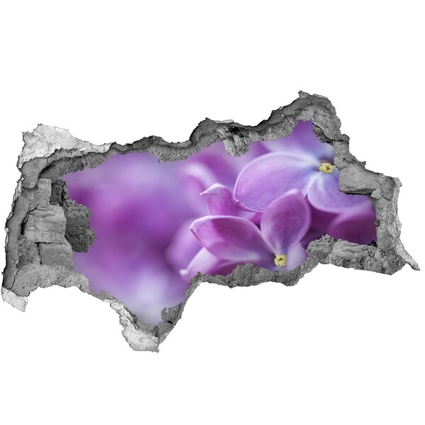 3D muursticker gescheurde muur Een bloemenparadijs in beton.