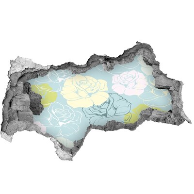 tegelstickers badkamer Hole in the Wall Bloemenmuurschildering