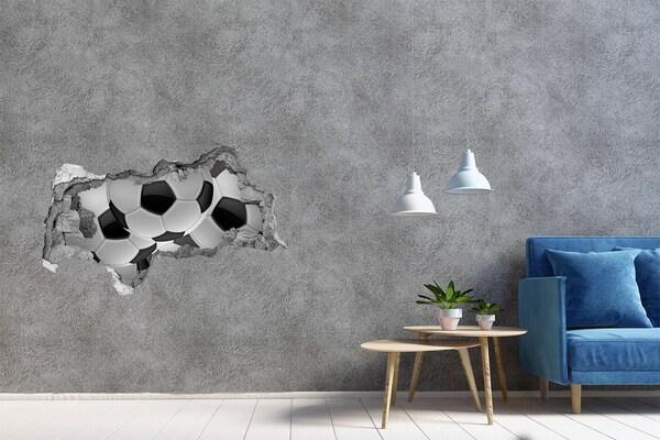 Wandsticker 3D doorkijk Voetbalillusie op de muur