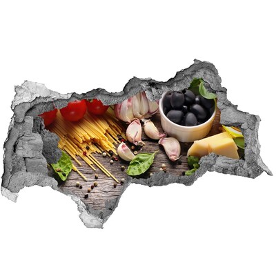 plakfolie tegels Italiaanse gerechten met pasta en knoflook